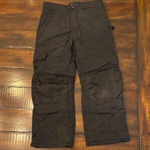 Kids Black Cargo Ski Pants with Reinforced Knees